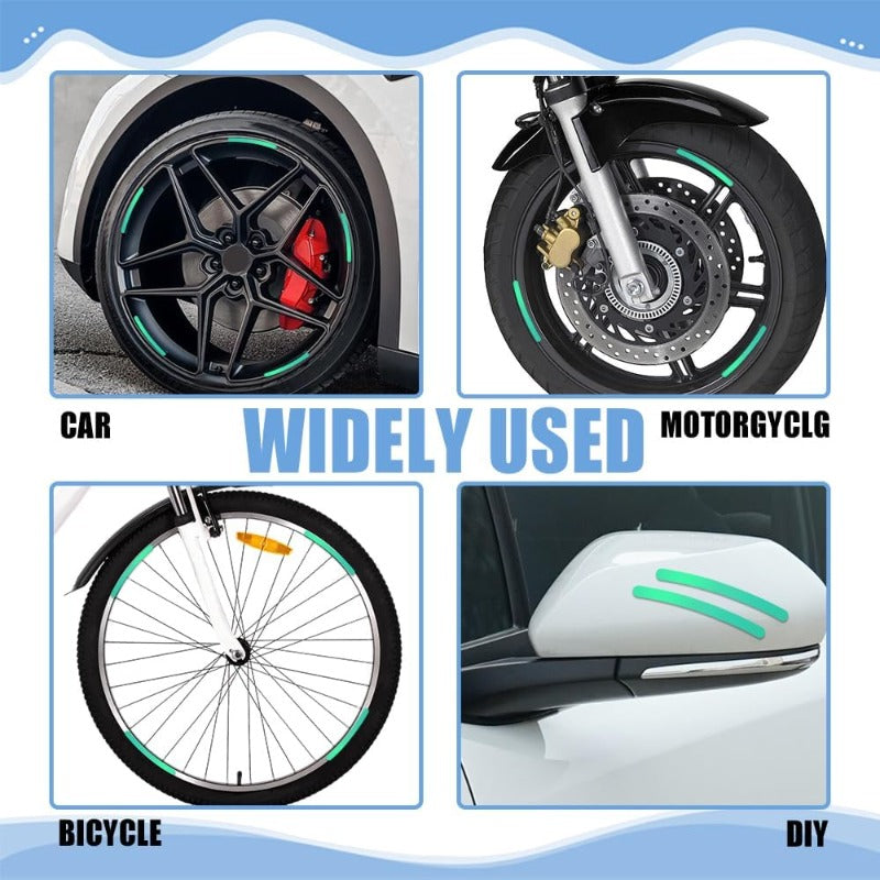 Waterproof Reflective Rim Stickers – Night Visibility Wheel Decals