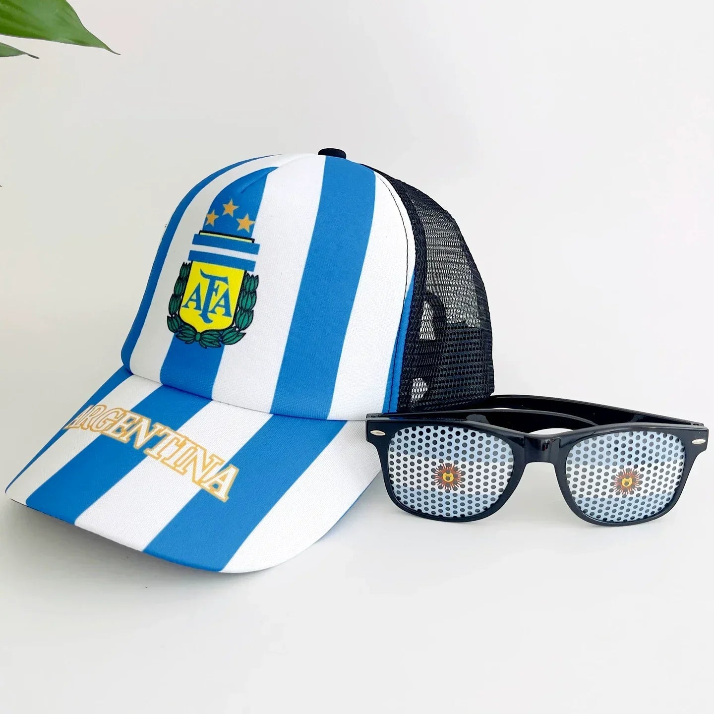 World Cup support hats and glasses